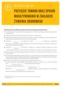 Przyjęcie towaru oraz sposób magazynowania w zakładzie żywienia