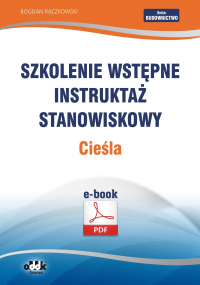 Szkolenie wstępne
Instruktaż stanowiskowy
Cieśla (e-book)

