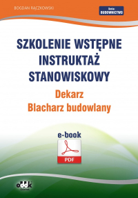Szkolenie wstępne
Instruktaż stanowiskowy
Dekarz. Blacharz (e-book)

