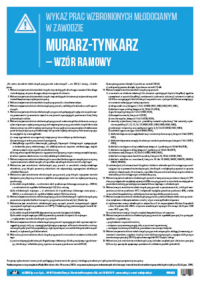 Murarz-tynkarz – wykaz prac wzbronionych młodocianym
