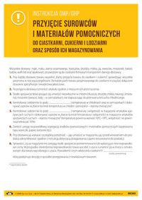 Przyjęcie surowców i materiałów pomocniczych do ciastkarni, cukierni i lodziarni oraz sposób ich magazynowania (GMP/GHP)