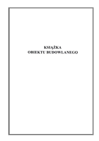 Książka obiektu budowlanego