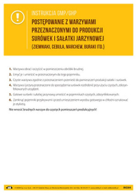 Postępowanie z warzywami przeznaczonymi do produkcji surówek i sałatki jarzynowej (ziemniaki, cebula, marchew, buraki itd.) (GMP/GHP)