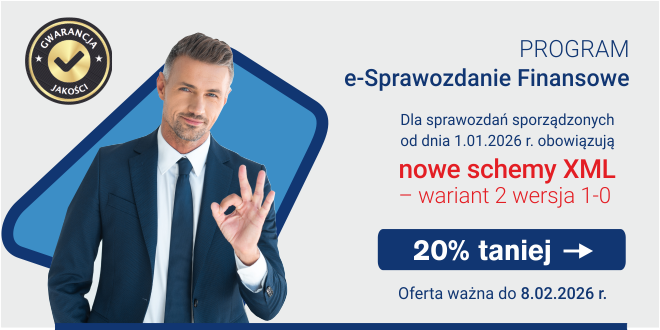 program e-Sprawozdanie Finansowe  20% taniej do 8.02.2026