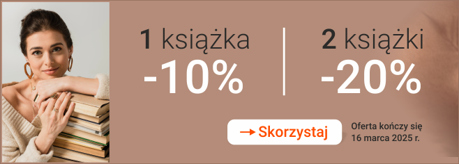 1 książka -10%, 2 książki -20%